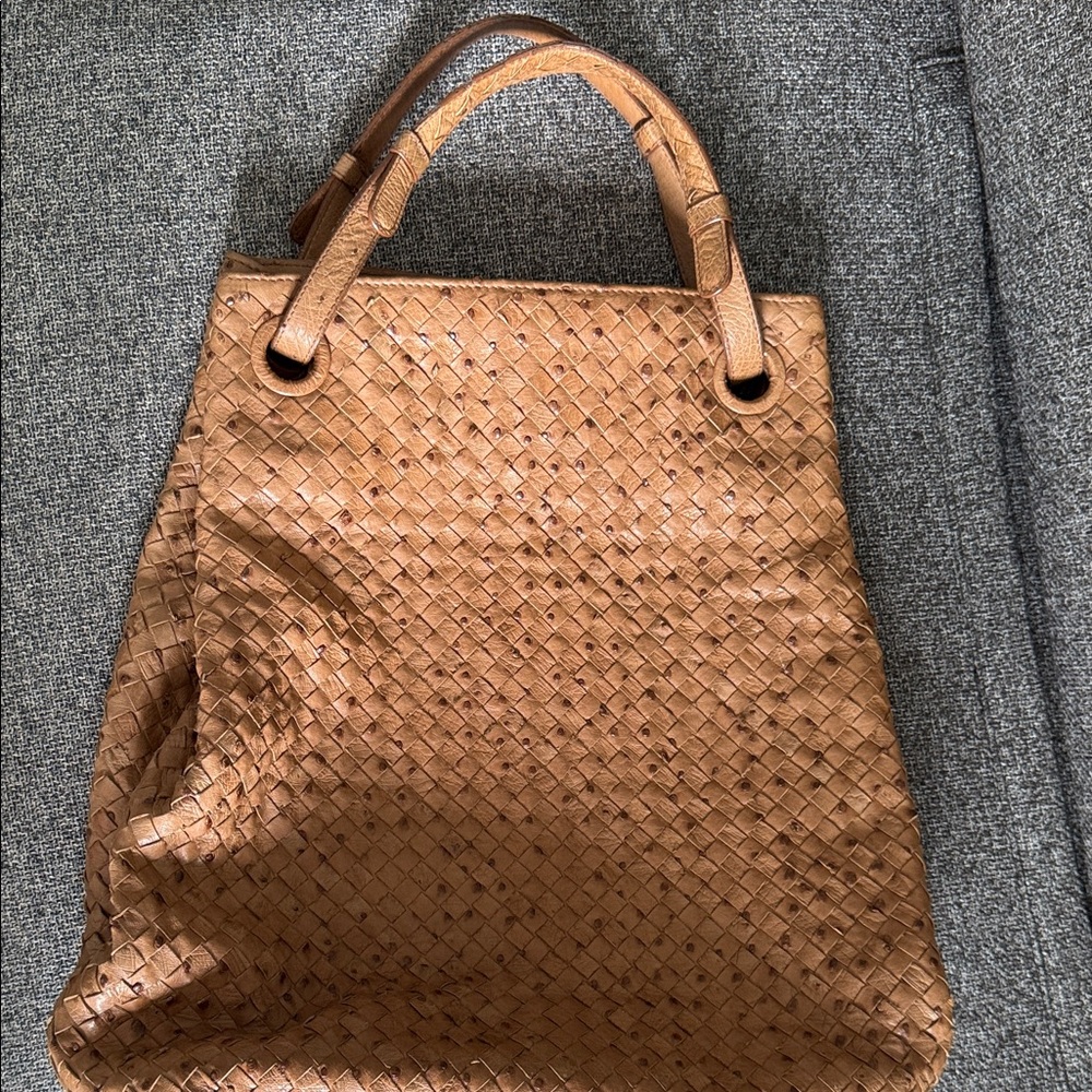 Bottega Veneta Tan Woven Tote
